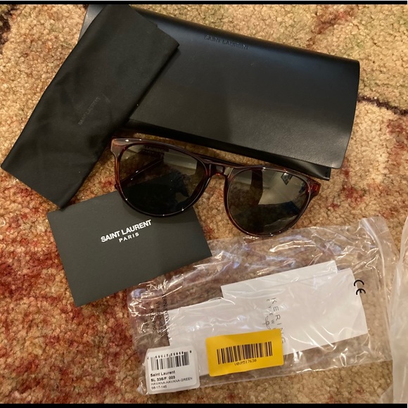 😎 Saint Laurent Designer Unisex Oval Sunglasses - Picture 11 of 12